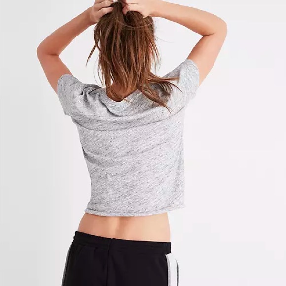 Grey Tie-Front Tee | Madewell | Size XXS - Picture 3 of 7